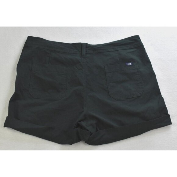 The North Face Mapleton Women's Shorts Size 12 Dark Green Nylon Stretch Cuffed - Picture 11 of 14